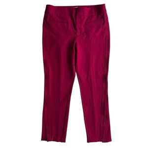 Anthropologie Slim Stretchy Trouser Pants 14 Raspberry Pink Career Business Casu